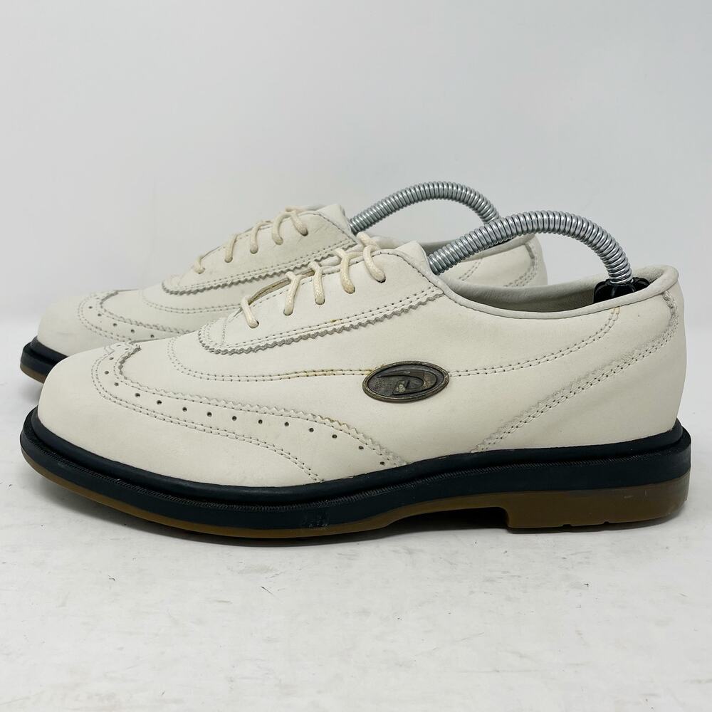 DKNY Ivory Leather Spikeless Golf Shoes Oxford Wingtip Womens Size 7